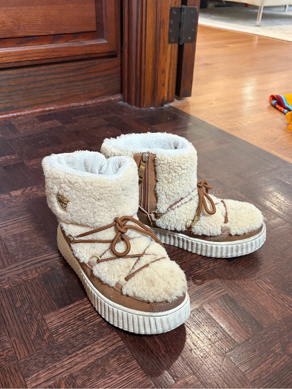 Pajar Sherpa Ankle Boots in Cream - Cozy Winter Shoes